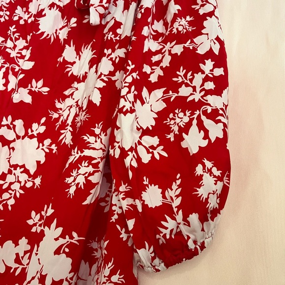 Parker Red Ruffled Puff Sleeve Blouse - Picture 5 of 9